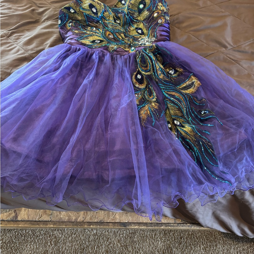 Elegant Purple Peacock Dress
